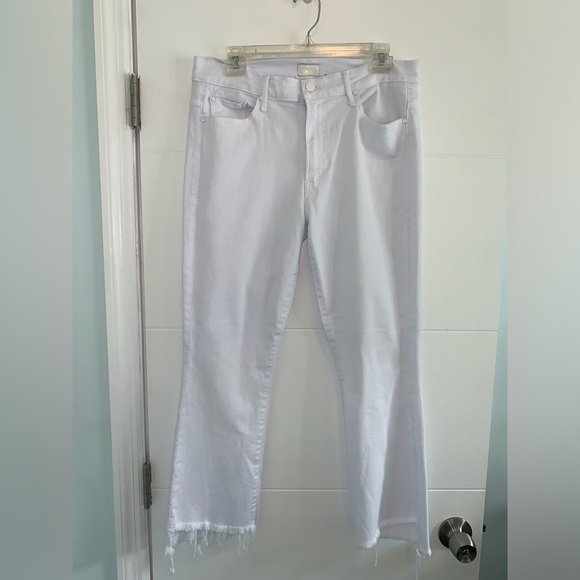 MOTHER The Insider Crop Step Fray in Fairest of them All White Jeans Denim 31 - Picture 10 of 16